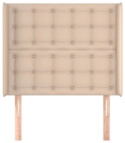 cappuccino műbőr fejtámla szárnyakkal 93x16x118/128 cm