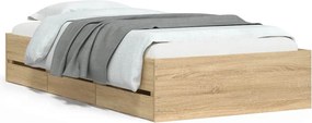 vidaXL sonoma tölgy színű szerelt fa ágykeret 90 x 200 cm