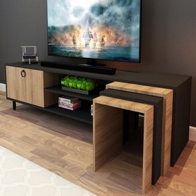 TV asztal/szekrény Zirion (tölgy + fekete). 1072429