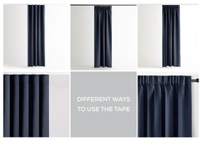 Sötétkék sötétítő termo függöny 140x245 cm Pleat – Restilo