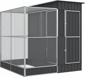 vidaXL ezüst színű acél madárház kiterjesztésekkel 209 x 203 x 216 cm