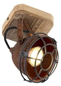 Dönthető ipari reflektor rozsdabarna fával - Gina