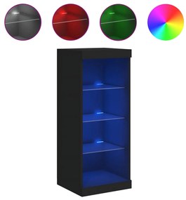 fekete tálalószekrény LED-világítással 41 x 37 x 100 cm