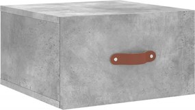 vidaXL 2 db betonszürke falra szerelhető éjjeliszekrény 35x35x20 cm