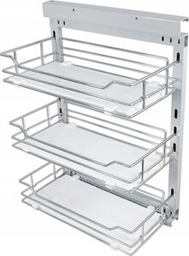 Kihúzható Cargo Kosár Szekrényhez 30 Teljes Alj Króm 3 Polc Starax Blum Jobbos