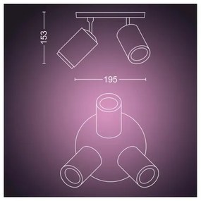 Philips - LED RGBW Dimmelhető spotlámpa Hue FUGATO 3xGU10/4,2W/230V fehér