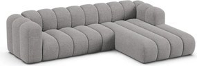 Szürke zsenília sarokkanapé (jobb oldali-heverő résszel) Lupine – Micadoni