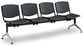 Design műanyag pad, 4 üléses, sárga