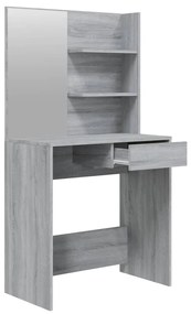 szürke sonoma fésülködőasztal tükörrel 74,5 x 40 x 141 cm