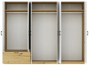 ALTA Gardróbszekrény Tölgy/Fehér Színben 260 cm