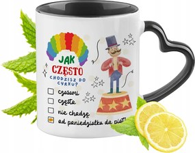 Vicces Bögre Fekete Szív Alakú Füllel Ajándék