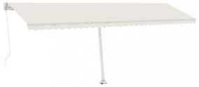 krémszínű kézzel kihúzható póznás napellenző 600 x 300 cm