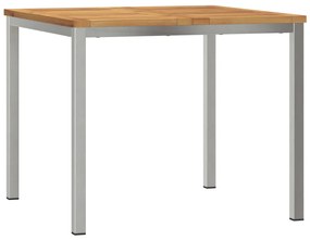 3 részes kerti étkezőgarnitúra Tömör Akácfából, Kültéri étkezőasztal 90x90x74.5 cm Tömör Akácfából, Összecsukható kerti székek 2 db Tömör Akácfa és Acél
