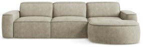 Bézs zsenília sarokkanapé (jobb oldali-heverő résszel) Omao – Makamii