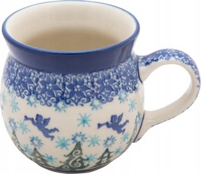 Bögre cseh hordó 220 ml Művészi kerámia Bolesławiec 1675 Angyalkák