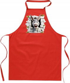 Konyhai Kötény pamut piros lyuk szamár vicces Shrek FA_474_cw