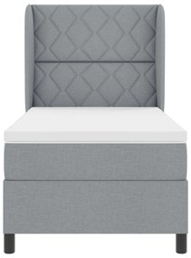 Boxspring Ágy Matraccal - Világosszürke, 100x200 cm, Szövet
