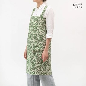 Len kötény Evergreen Damask – Linen Tales