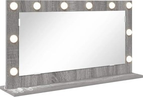 vidaXL Toalett Tükör Szürke Sonoma 80 x 45 x 18 cm Üveg és mérnöki fa
