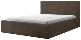 Franciaágy 140 cm Fatime (ágyráccsal) (tárolóhellyel) (sötétbarna + fekete). 1099185