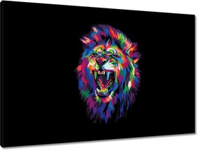 Vászonkép 90x60 Színes ordító tigris