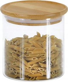 Üveg edény bambusz fedővel 10 x 10 cm