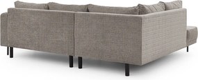 Szürkésbarna zsenília sarokkanapé (bal oldali-L alakú) Mauris – Ropez