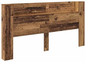 Fejtámla LED -es lámpákkal Öreg fa 200 x 15 x 103,5 cm Faanyag