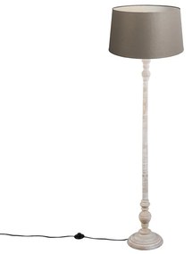 Rusztikus állólámpa bézs színű vászonbúrával 45 cm - Classico