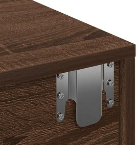 Falipolc fiókokkal barna tölgy 60x26,5x15 cm műszaki fa