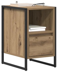 vidaXL Éjjeli asztal fiókkal Művészi tölgy 39,5 x 30 x 50 cm Faanyag