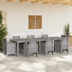 Kert Asztal Világosszürke 300x100x73 cm Poli Rattan