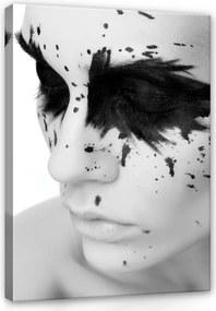 Vászonkép 60x80 Portré fekete-fehér body art kifejezés kontraszt monokróm