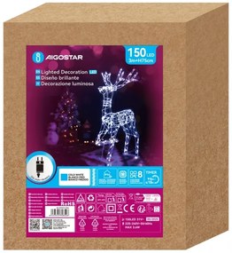 Aigostar - Kültéri karácsonyi LED-dekoráció LED/3,6W/31/230V 6500K 75cm IP44 rénszarvas