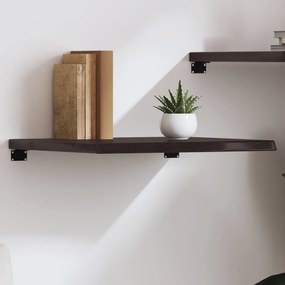 sötétbarna kezelt tömör tölgyfa fali polc 60x60x(2-4) cm