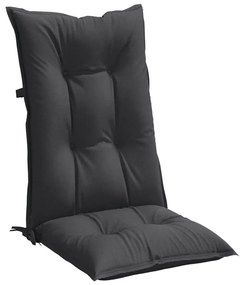 2 db antracit szövet magas háttámlájú székpárna 120x50x7 cm