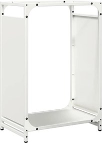 vidaXL fehér hidegen hengerelt acél tűzifatároló 44x28x65 cm