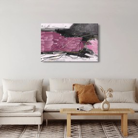 Kép - Rózsaszín-fekete absztrakció (90x60 cm)