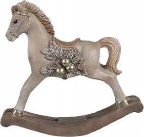 Dekorációs figura barna hintaló magyallal 17x5x16 cm