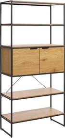 Natúr színű könyvespolc tölgyfa dekorral 90x190x40 cm Cesura – Unique Furniture