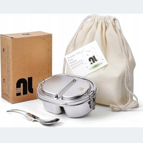 Rozsdamentes acél tartály szigetelt uzsonnás doboz 500ML osztott