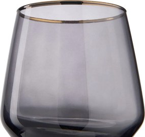 TOUCH OF GOLD vizespohár arany szegéllyel, szürke 345 ml, 6 db-os készlet