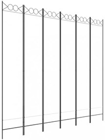 6-paneles fehér szövet térelválasztó 240x220 cm