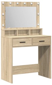 LED Fényes Sminktükör Sonoma Tölgy 79x41x135 cm