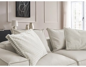 Bézs bőrutánzat kanapé 260 cm Boheme – Bobochic Paris