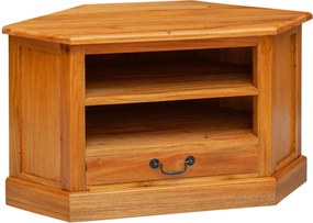 vidaXL SarokTVSzekrény Természetes 79 x 40 x 46 cm Tömör Mahagóni Fa