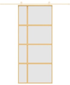 Aranyszínű ESG tejüveg és alumínium tolóajtó 90 x 205 cm