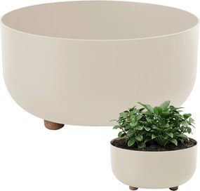 Virágtartó Kerti Tál Fedő Lábak Terasz Erkély Bézs 30CM