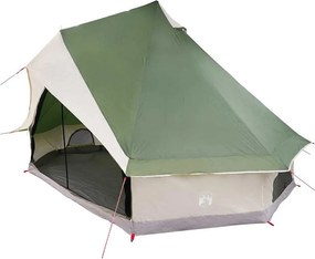 vidaXL Családi Tipi sátor Tipi tetővel zöld és bézs 400 x 346 x 250 cm