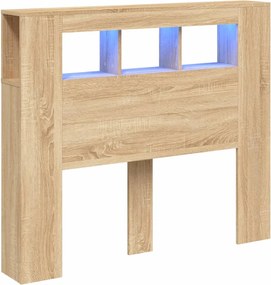 vidaXL sonoma tölgy színű szerelt fa LED-es fejtámla 120x18,5x103,5 cm